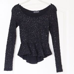 Black Sequin Top